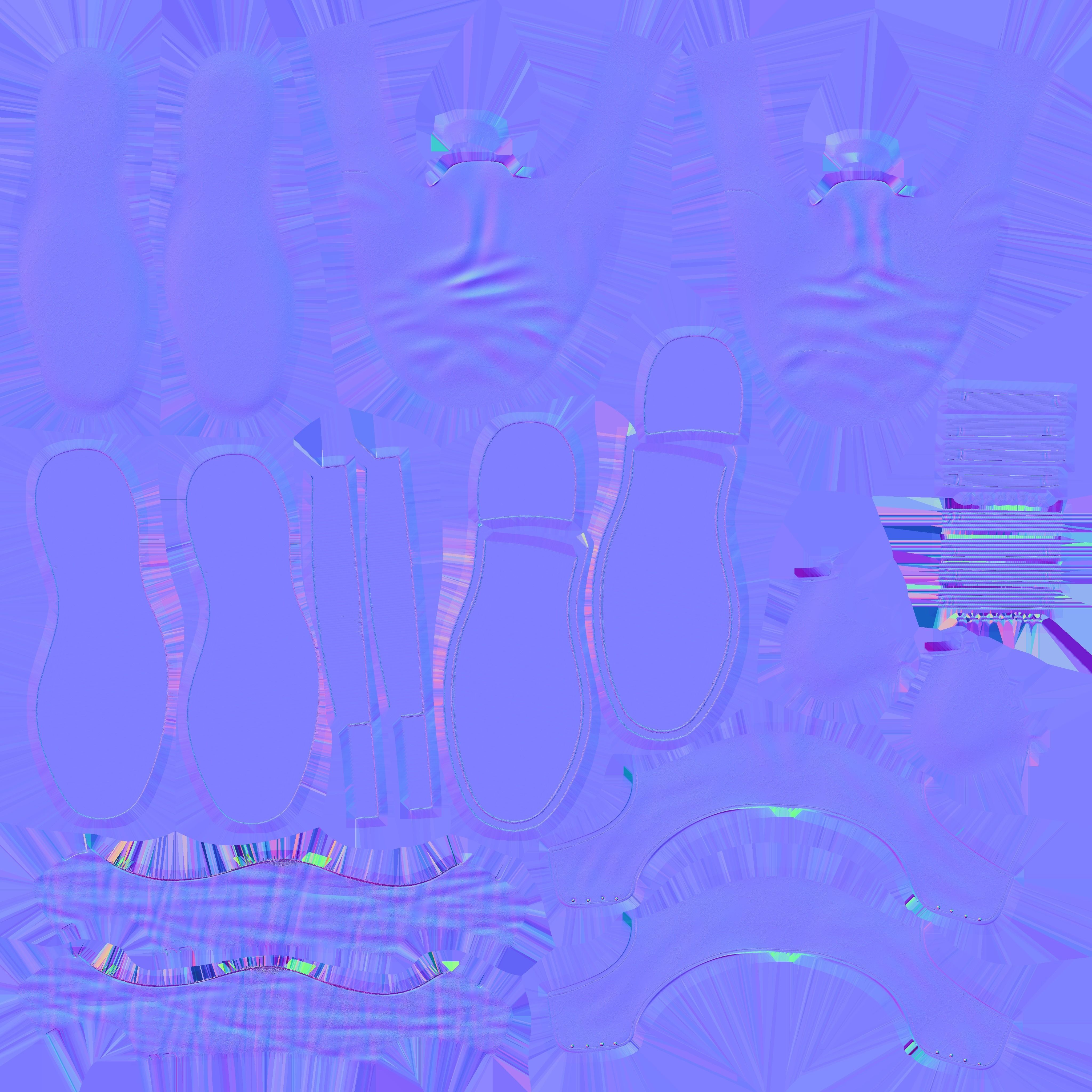 man shoes Low-poly 3D model_3