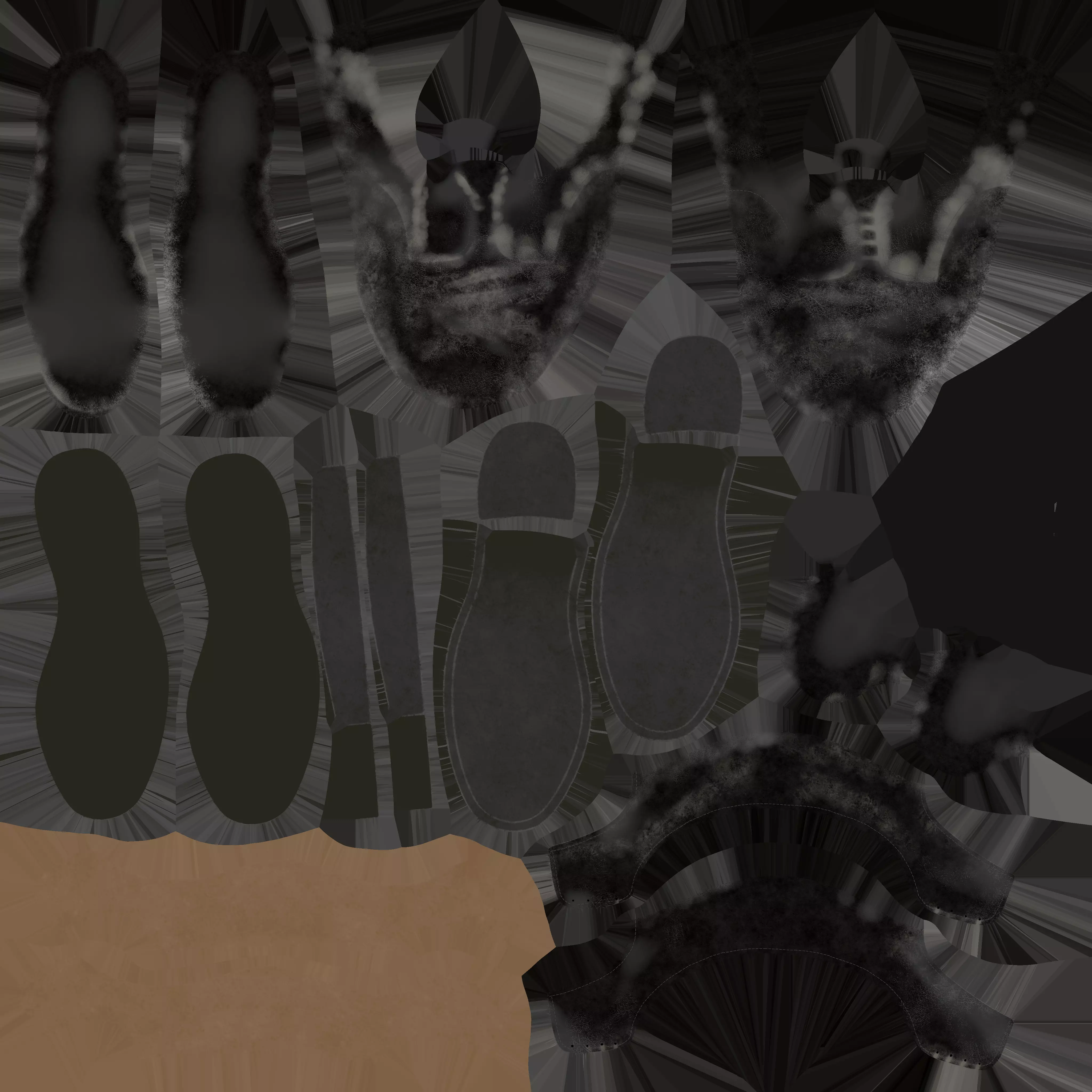 man shoes Low-poly 3D model_0