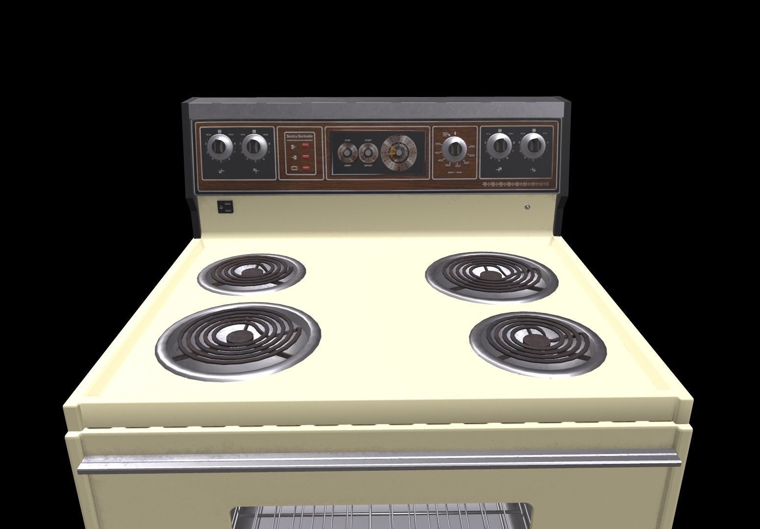 Vintage Stove 3D model_4