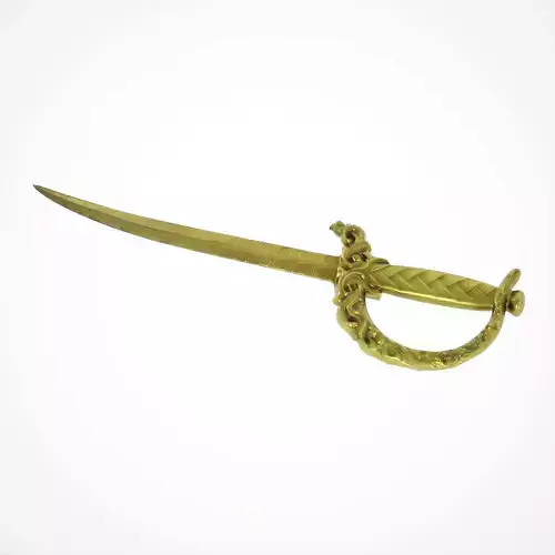 Game-Ready Golden Ornamental Sword