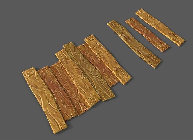Wood piece for decoration or texturing Low-poly 3D model