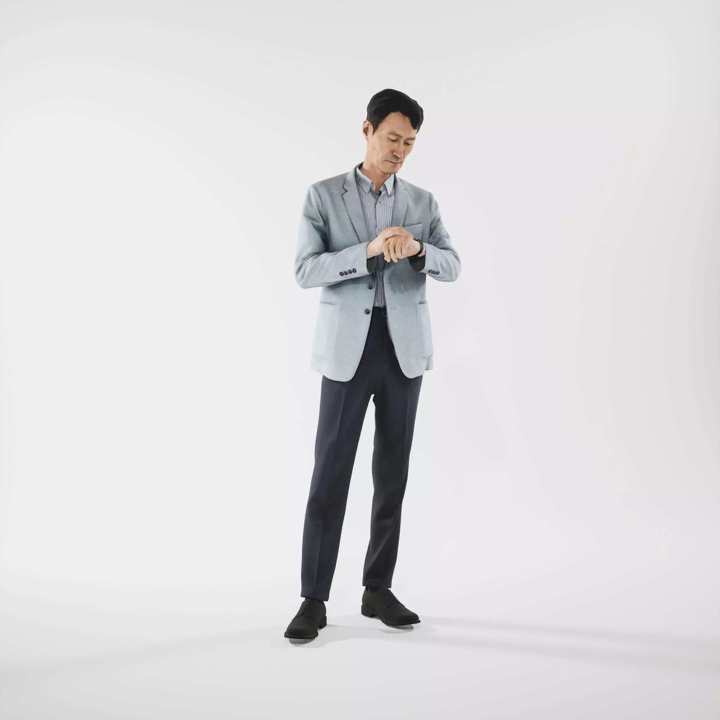 Game-Ready Asian Man Scan Posed 4 3D model
