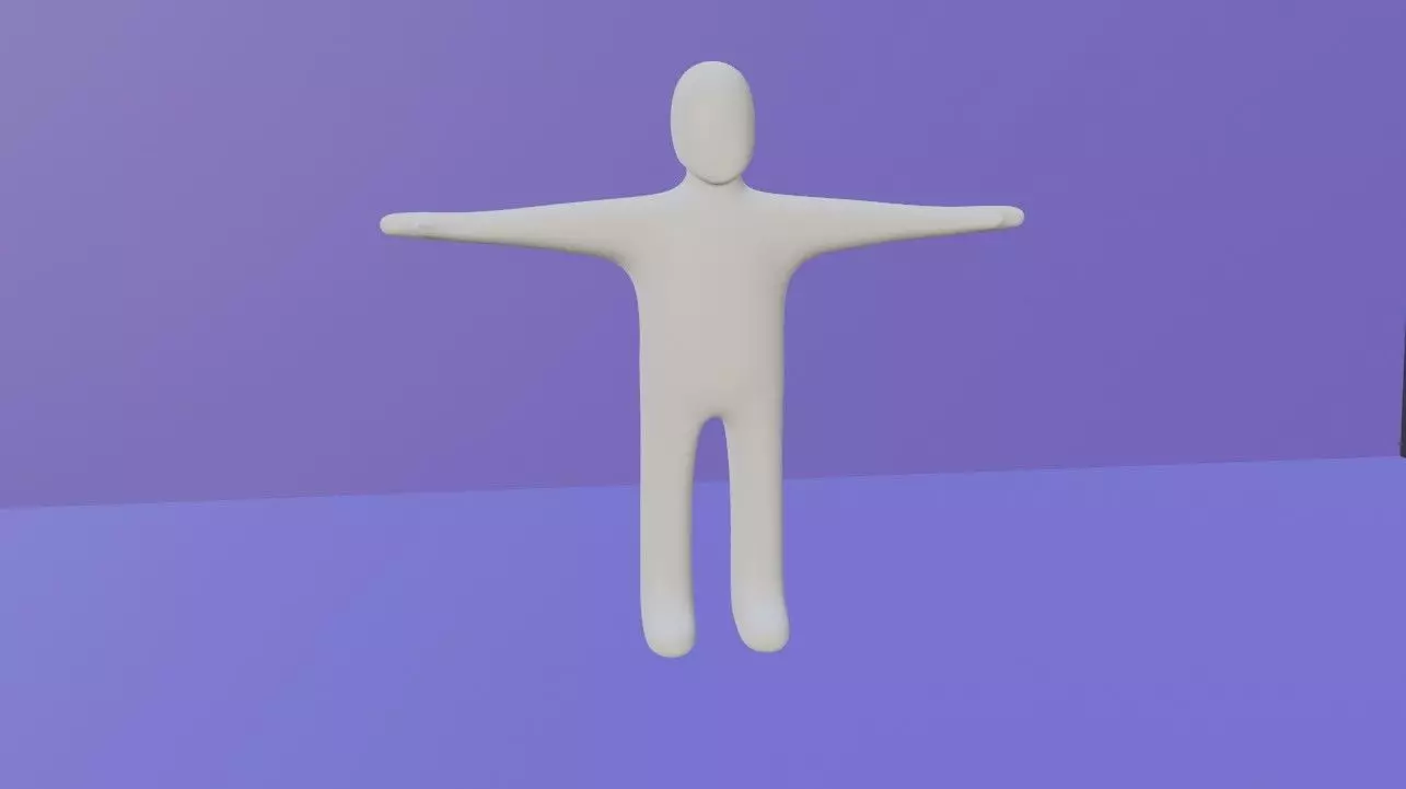 3d stick man low poly mesh body Free low-poly 3D model