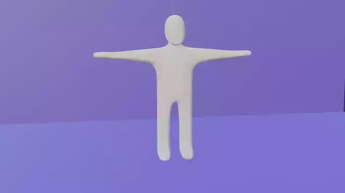 3d stick man low poly mesh body