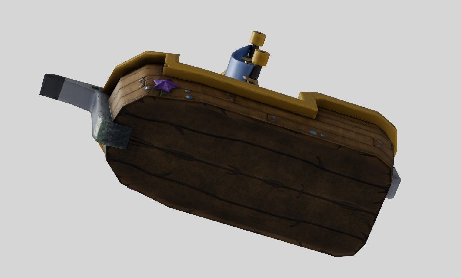 Stylized sailing ship with seagull low poly game ready 3D model Low-poly 3D model_6