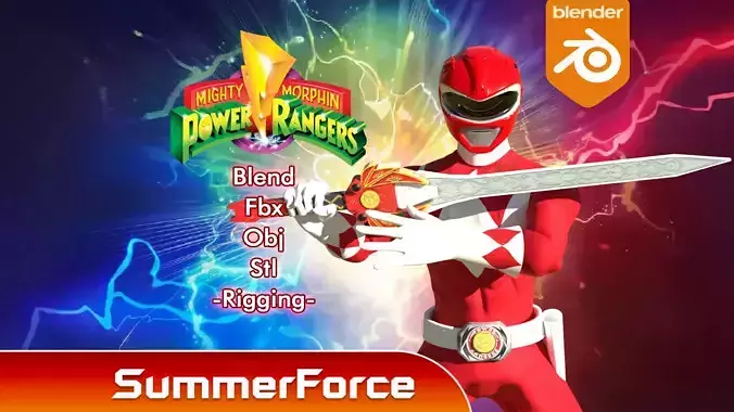 Red Ranger - Mighty Morphin Power Ranger 3D model
