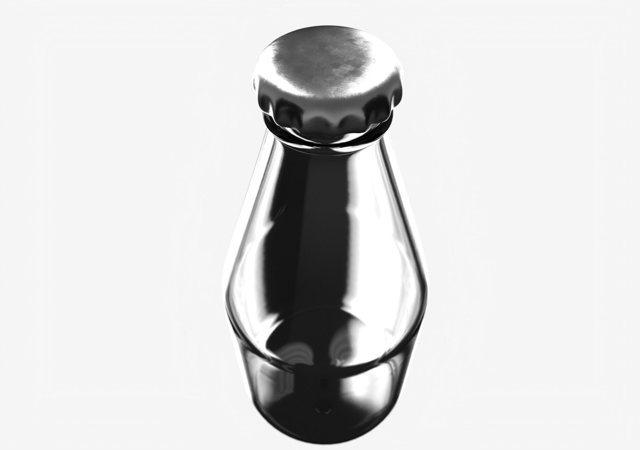Glass Bottle Low-poly 3D model_3