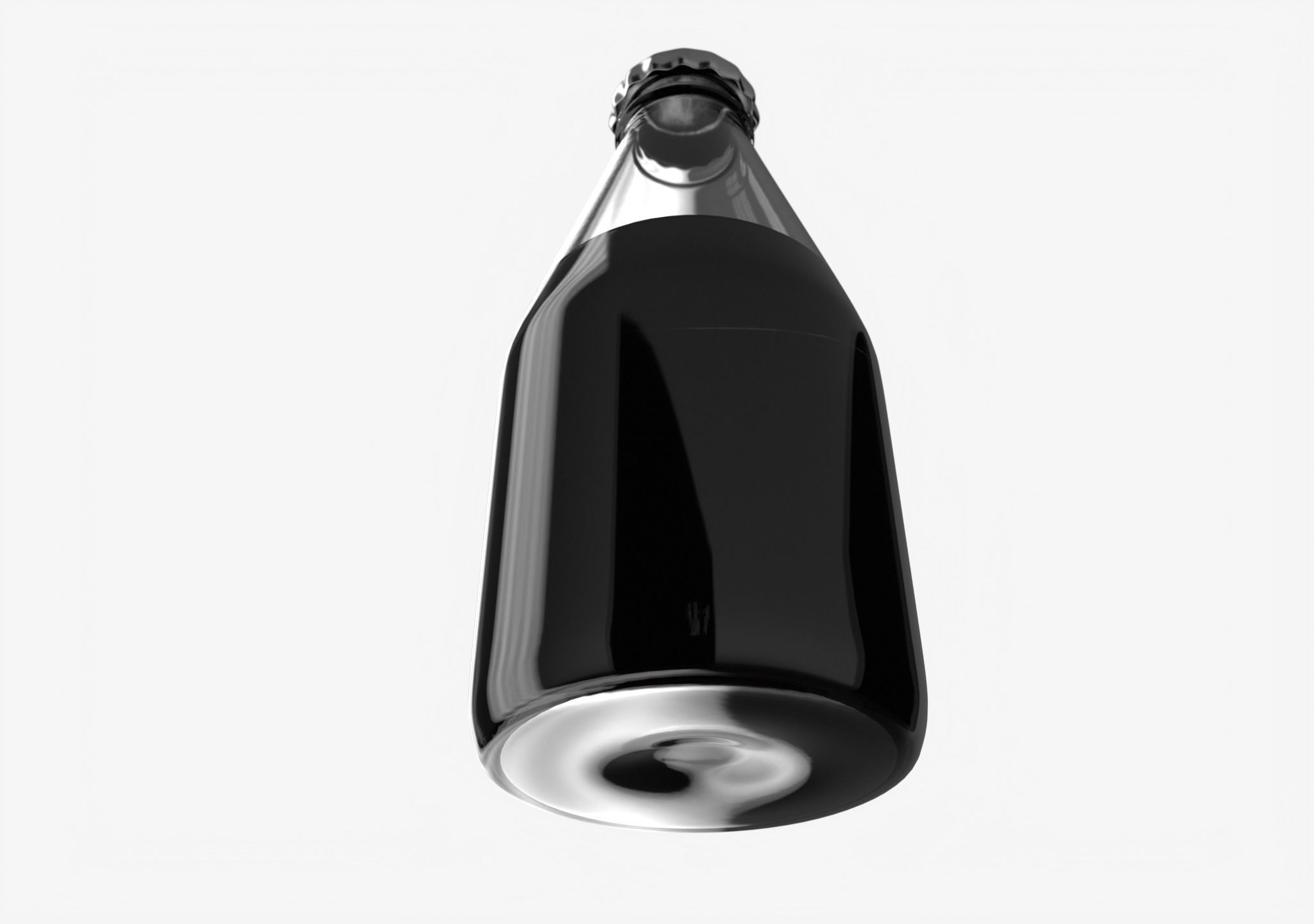 Glass Bottle Low-poly 3D model_7