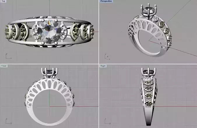 Ring Gold and Sliver 3D print model