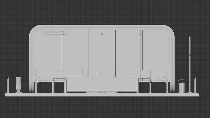 Bus stop 1 3D model 5