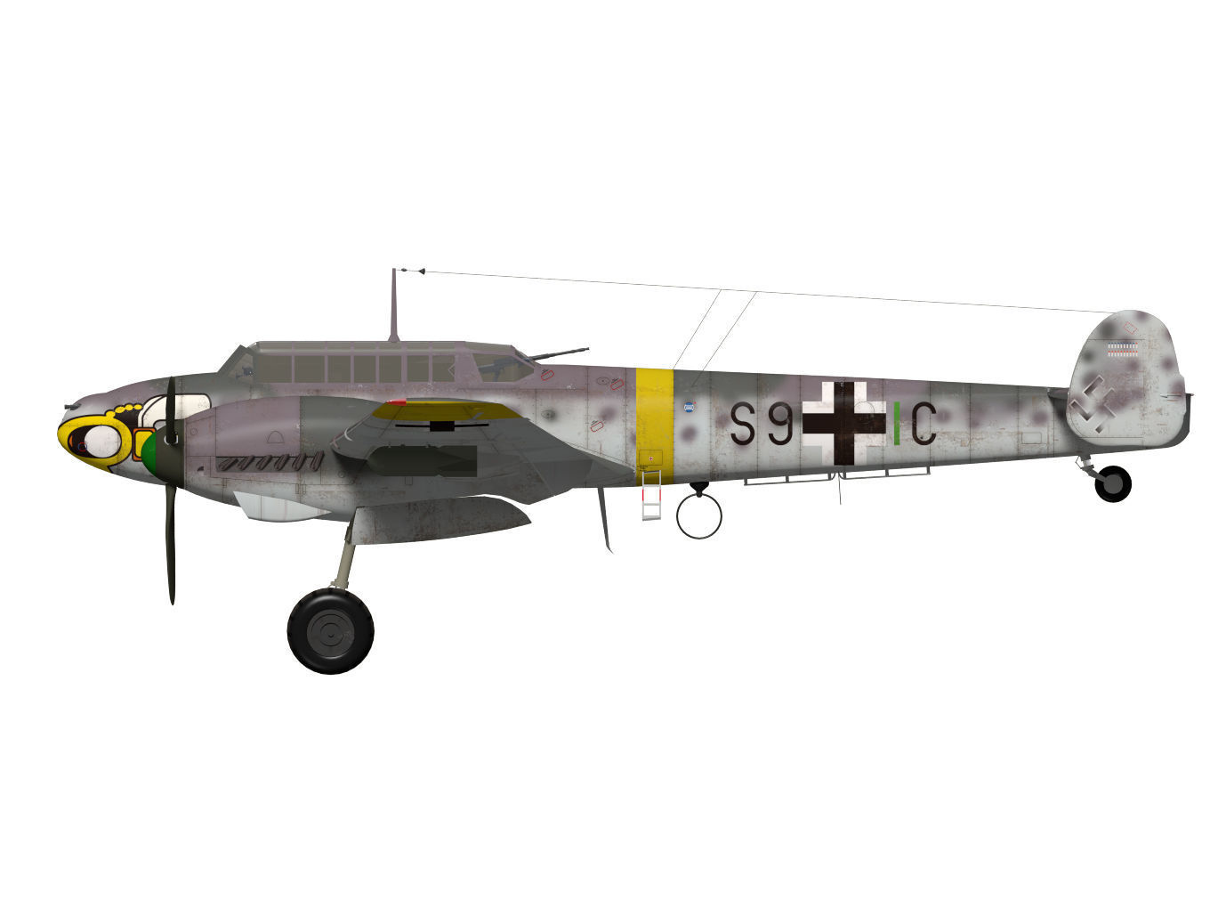Messerschmitt Bf110 F2 3D model_9
