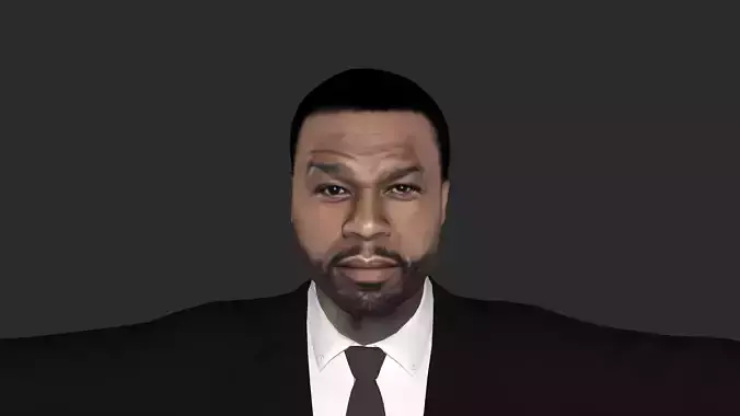 50 Cent Hyper Realistic Full Body Rigged Character 3D model