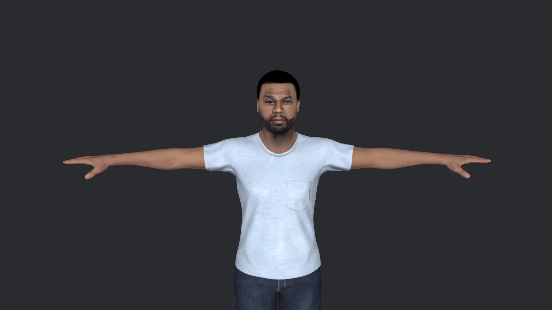 50 Cent Hyper Realistic Full Body Rigged Character 3D model_6