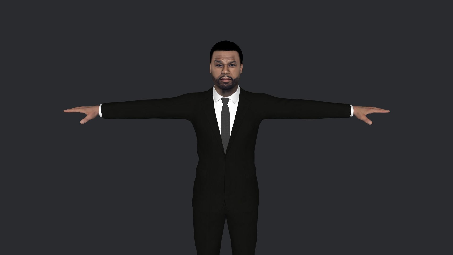 50 Cent Hyper Realistic Full Body Rigged Character 3D model_1