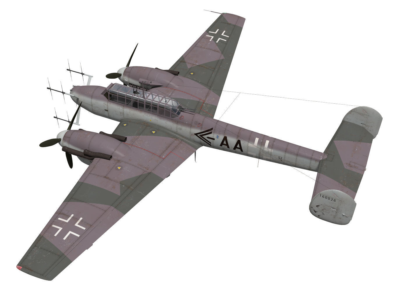 Messerschmitt Bf110 G4 3D model_1