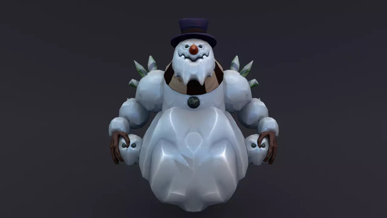 snowman Low-poly 3D model_0