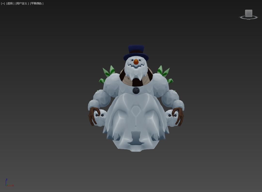 snowman Low-poly 3D model_2