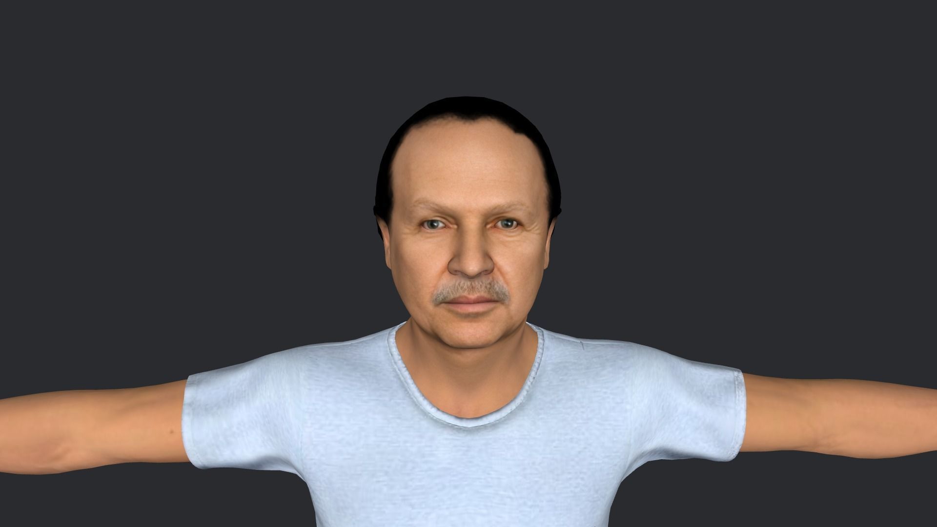 Abdelaziz Bouteflika  Hyper Realistic Full Body Rigged Character 3D model_5