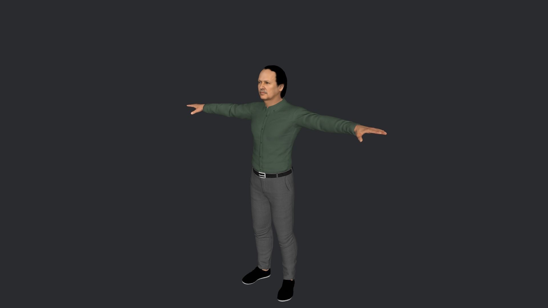 Abdelaziz Bouteflika  Hyper Realistic Full Body Rigged Character 3D model_3