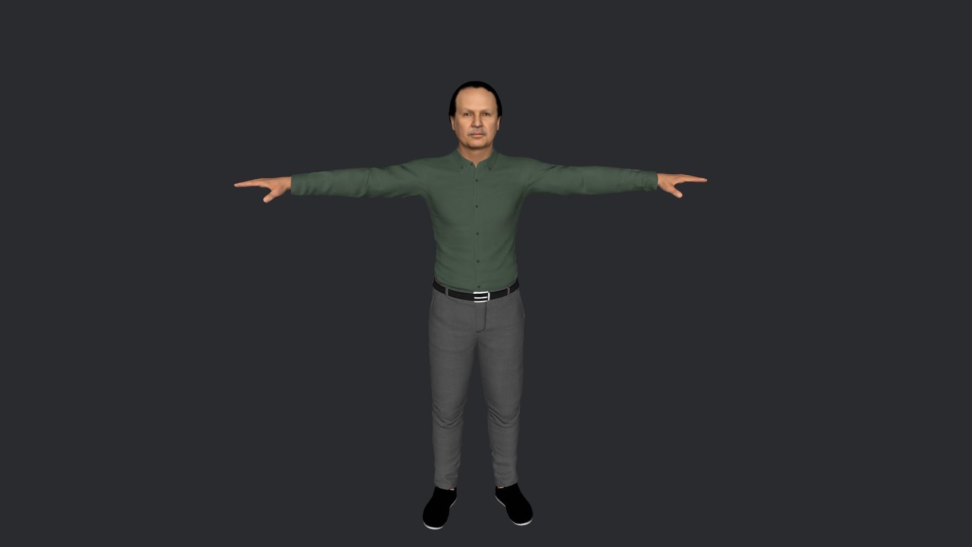 Abdelaziz Bouteflika  Hyper Realistic Full Body Rigged Character 3D model_2