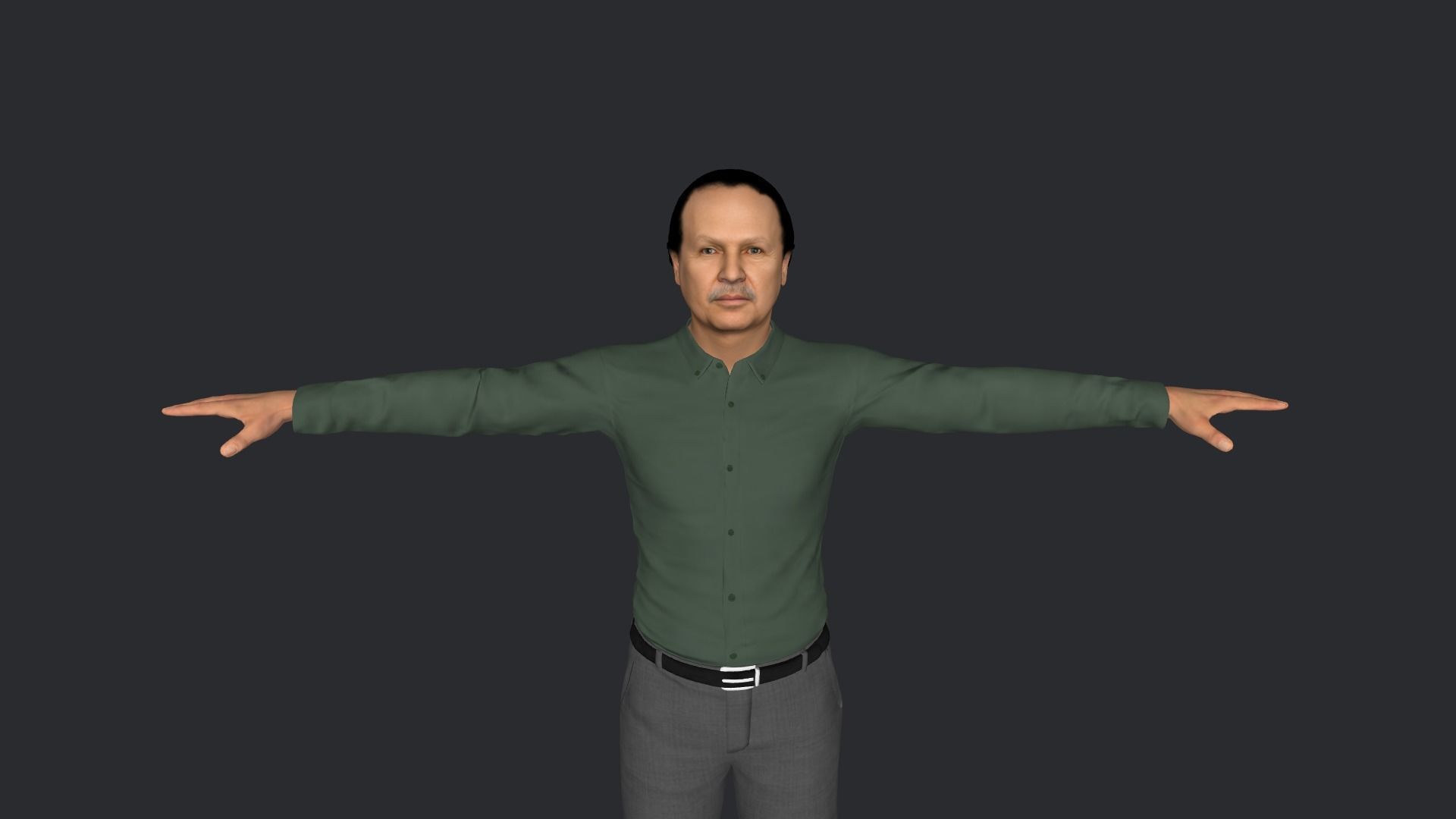 Abdelaziz Bouteflika  Hyper Realistic Full Body Rigged Character 3D model_17