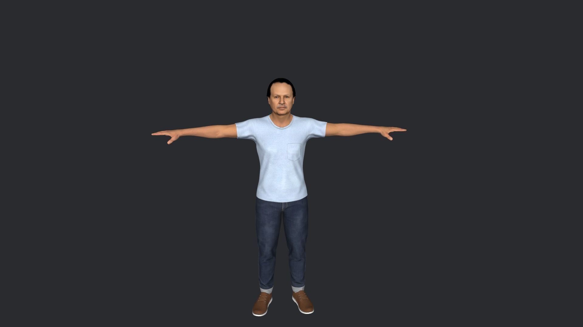 Abdelaziz Bouteflika  Hyper Realistic Full Body Rigged Character 3D model_7