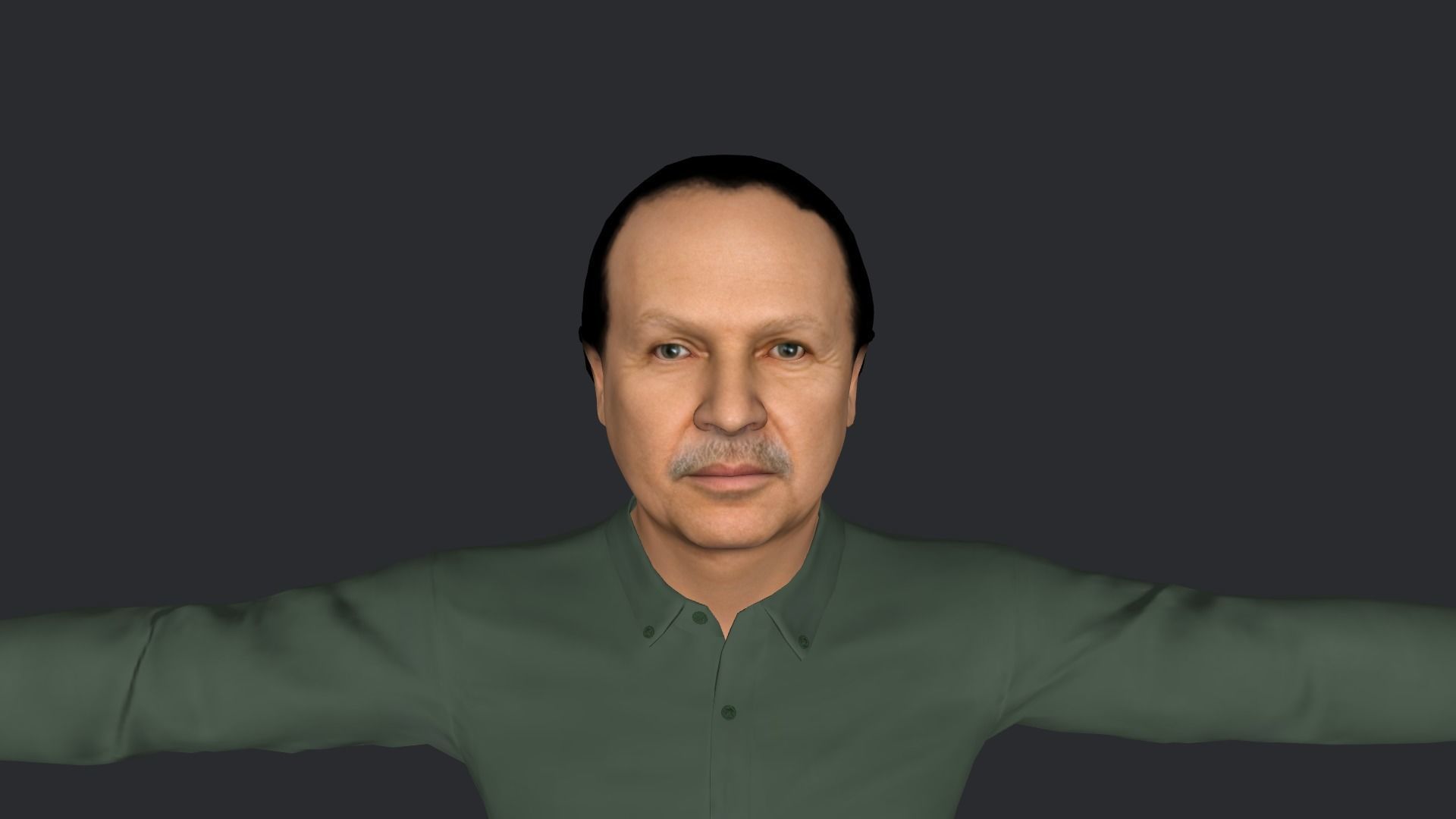 Abdelaziz Bouteflika  Hyper Realistic Full Body Rigged Character 3D model_16