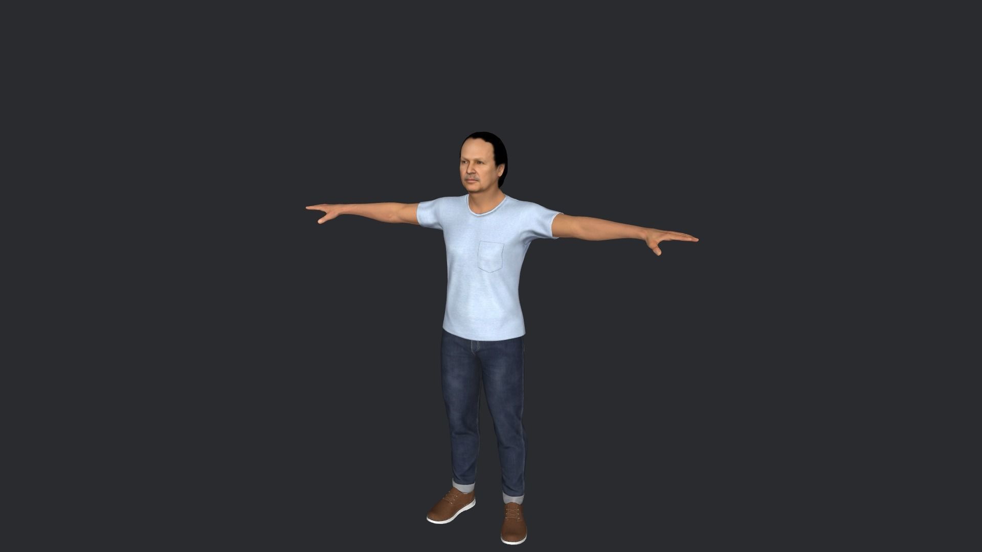 Abdelaziz Bouteflika  Hyper Realistic Full Body Rigged Character 3D model_8