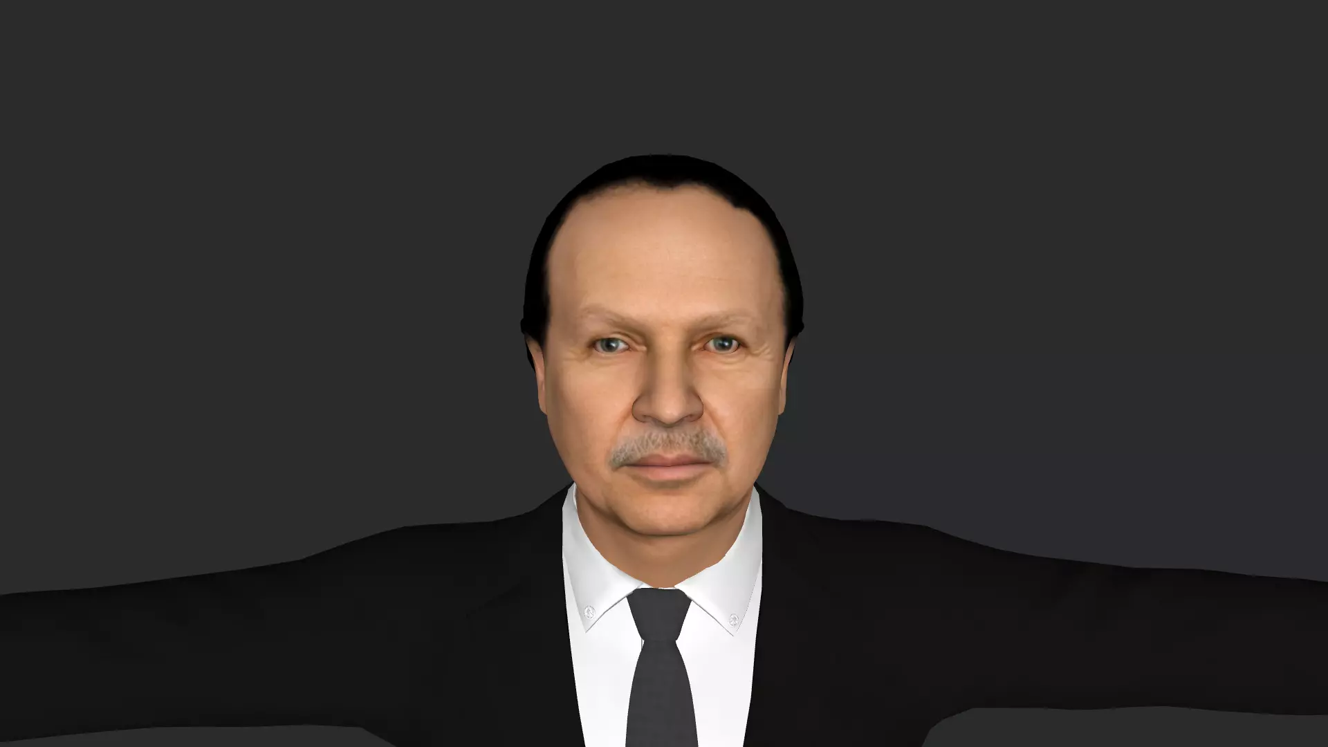 Abdelaziz Bouteflika  Hyper Realistic Full Body Rigged Character 3D model_0