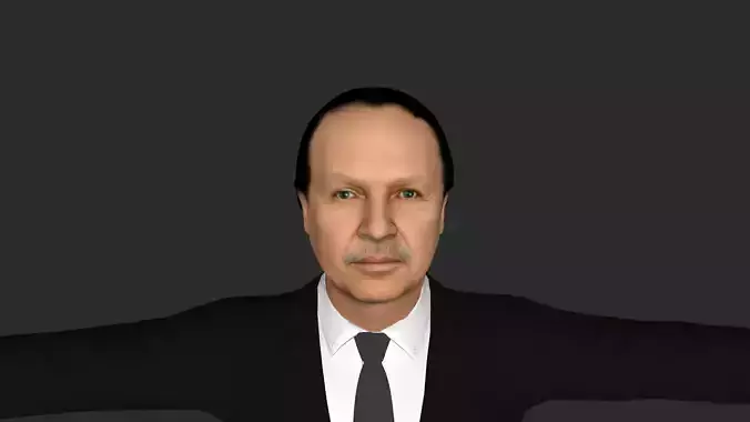 Abdelaziz Bouteflika  Hyper Realistic Full Body Rigged Character 3D model