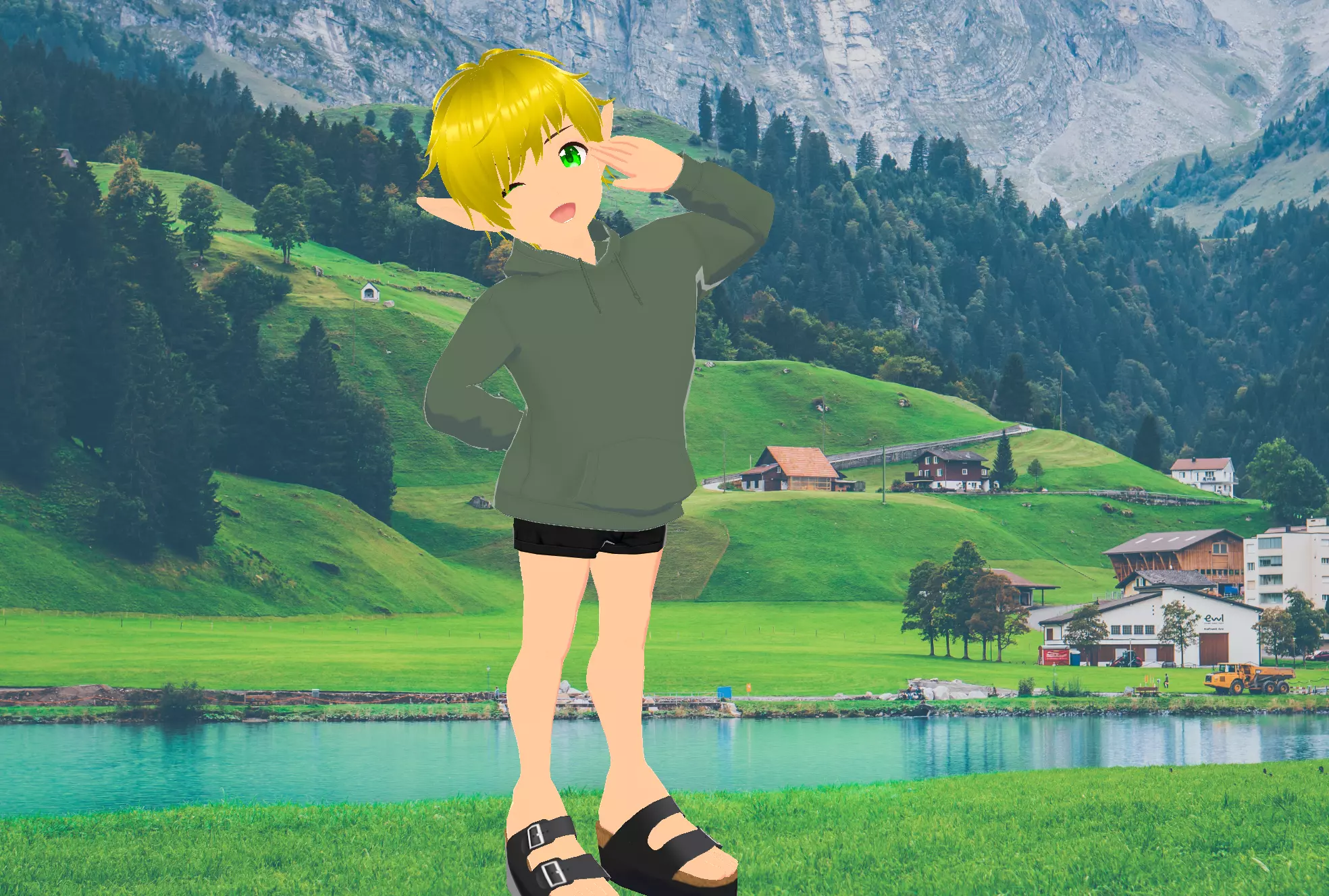 Cute Alph Chibi Character - Full Rigged 3D model_0