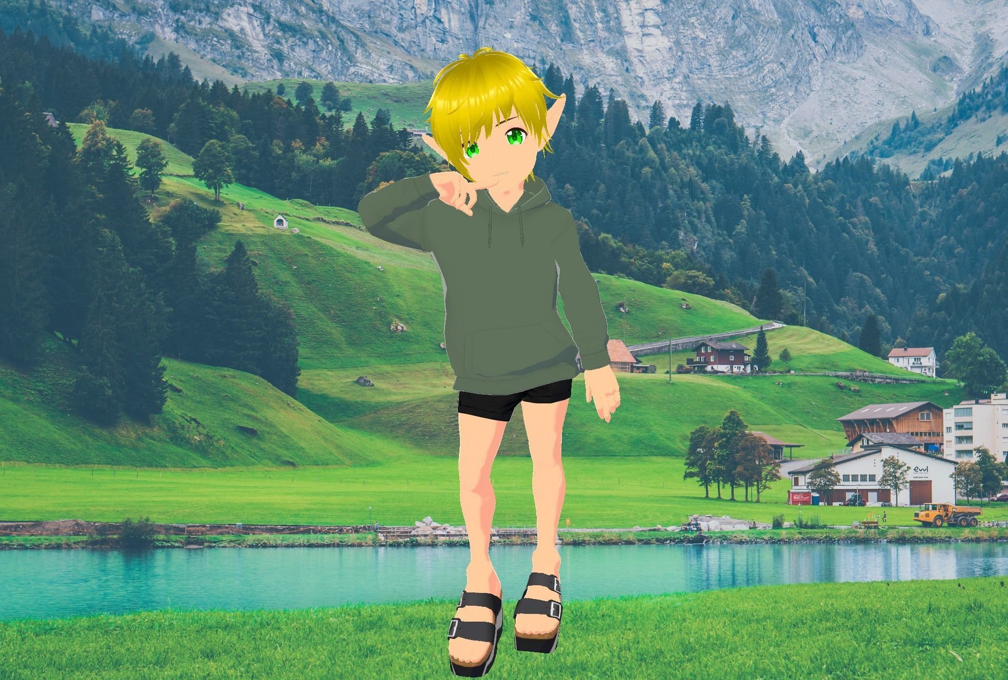 Cute Alph Chibi Character - Full Rigged 3D model_1