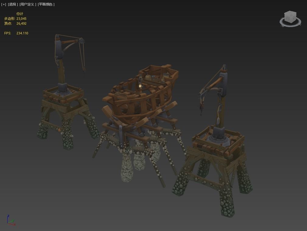 Game Boat - Building Pier Low-poly 3D model_5