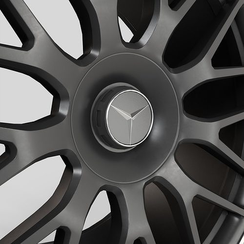 Car Rim Wheel Mercedes-benz c63 AMG 19 inch Low-poly 3D model 6