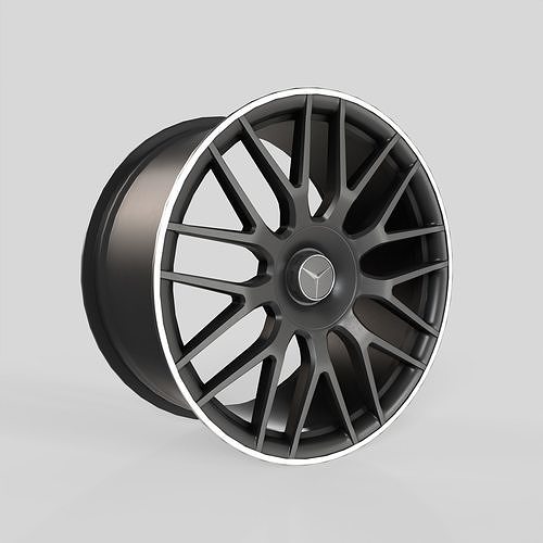 Car Rim Wheel Mercedes-benz c63 AMG 19 inch Low-poly 3D model 2
