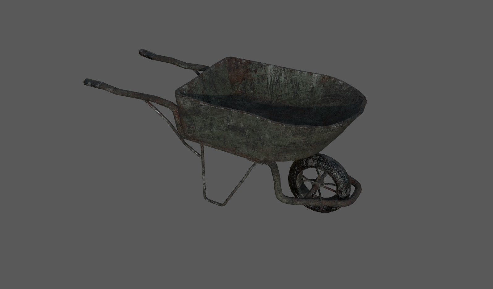 Aging coal trolley Low-poly 3D model_3
