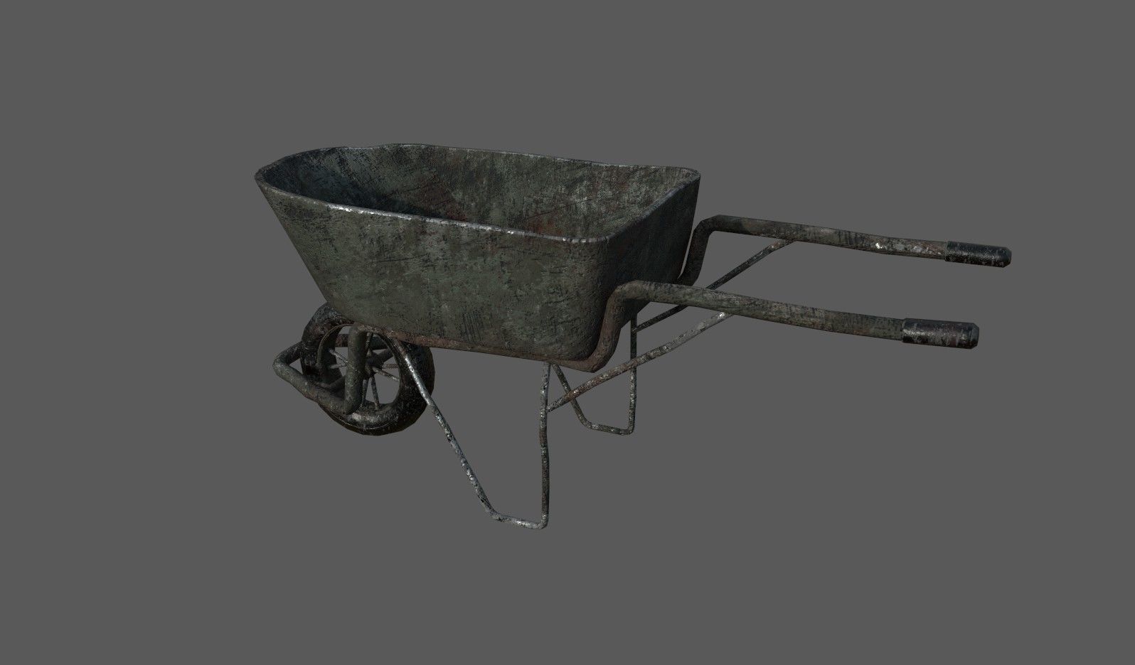 Aging coal trolley Low-poly 3D model_5