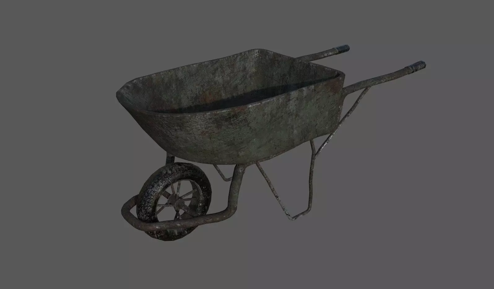 Aging coal trolley Low-poly 3D model_0