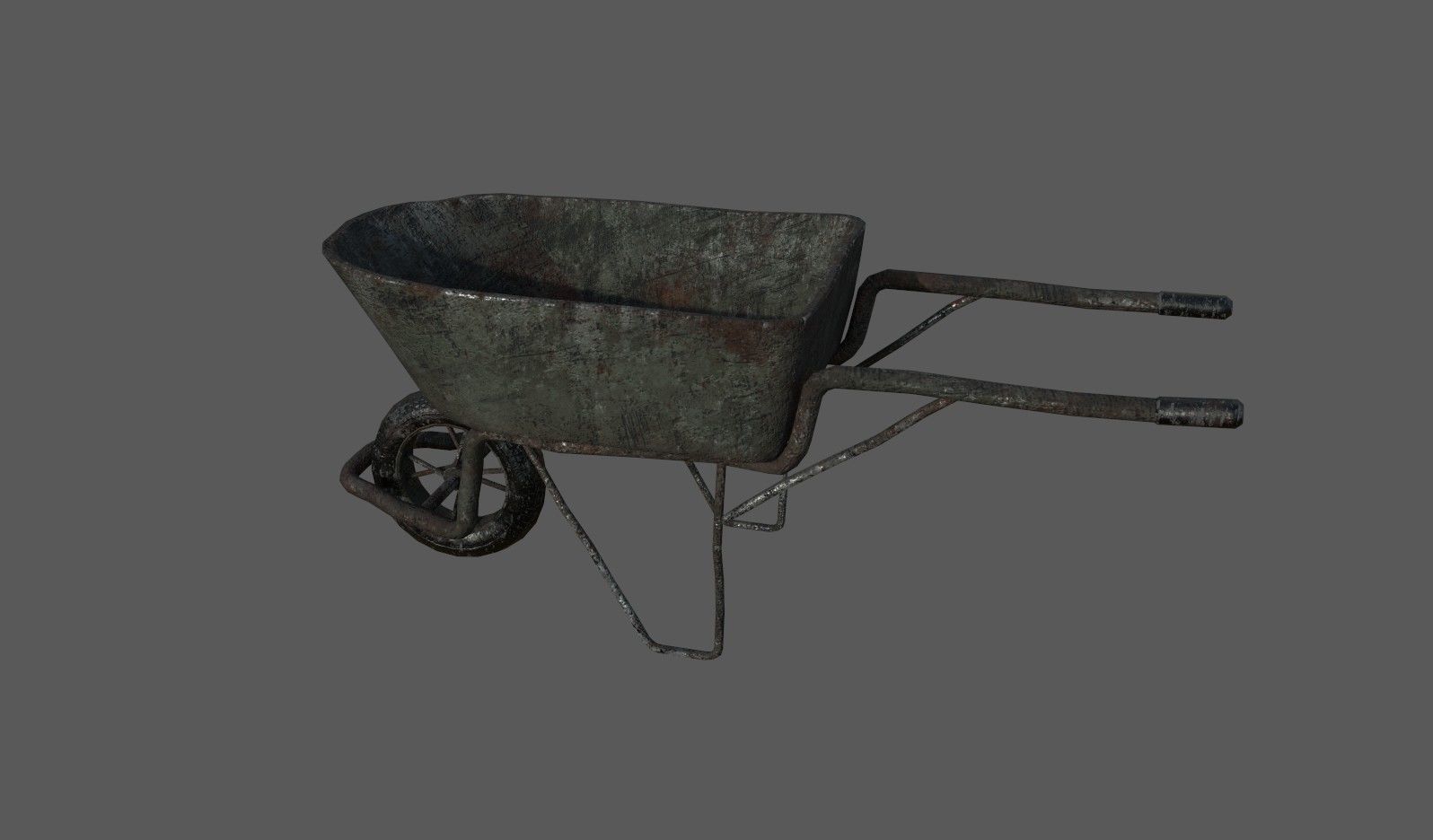 Aging coal trolley Low-poly 3D model_1