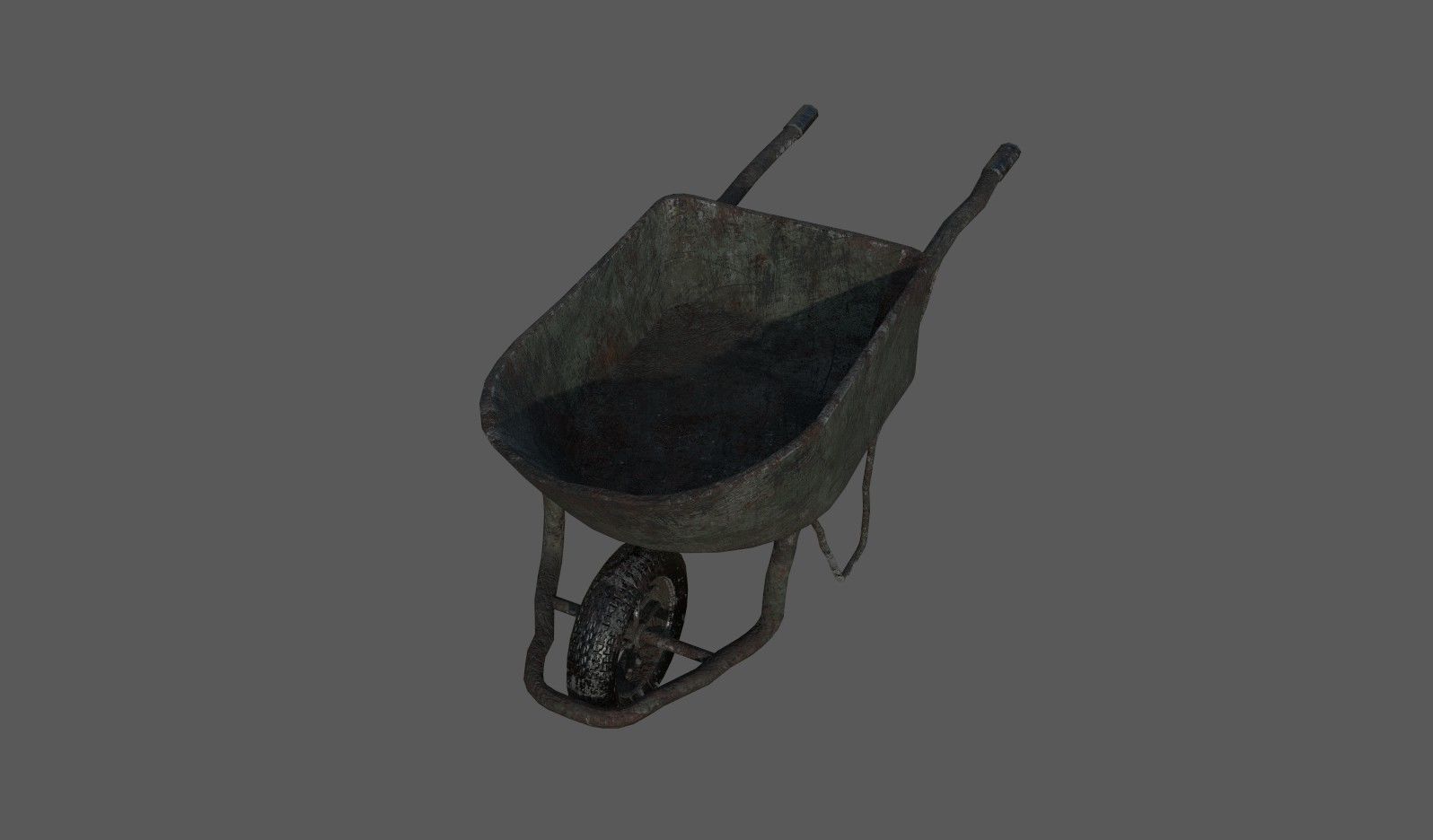 Aging coal trolley Low-poly 3D model_4