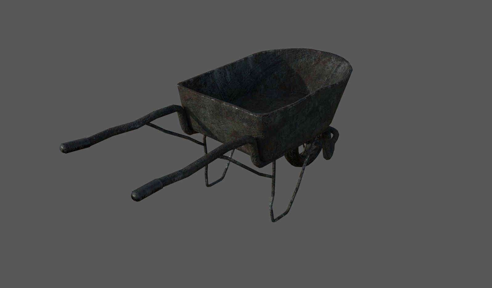 Aging coal trolley Low-poly 3D model_2