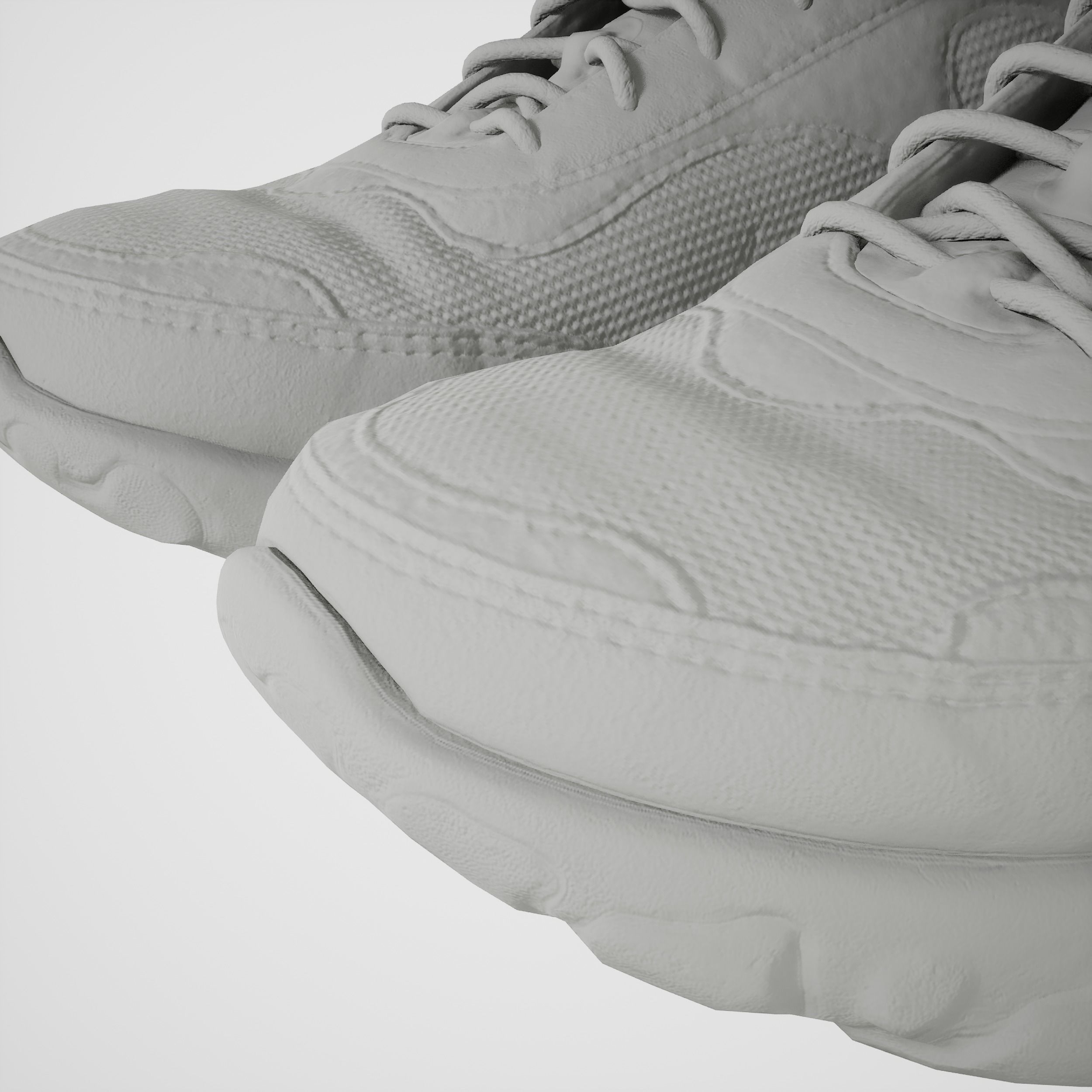 Game-Ready Dirty Running Shoes Low-poly 3D model_9