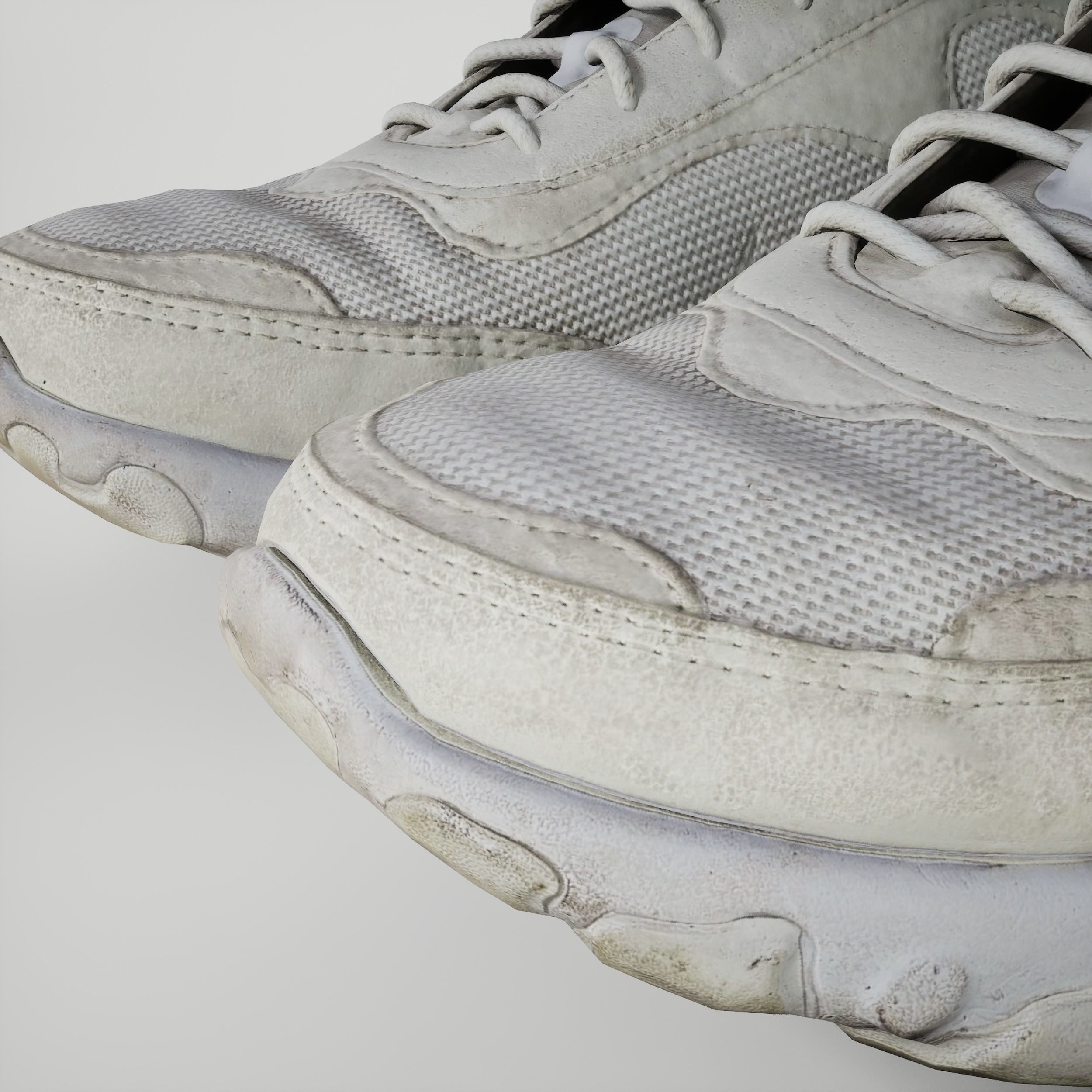 Game-Ready Dirty Running Shoes Low-poly 3D model_5