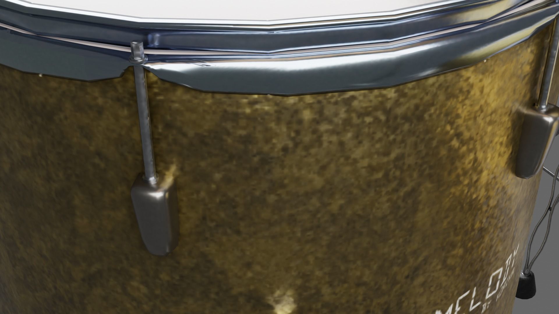 3D DRUM SET LOW POLY - PBR Low-poly 3D model_12