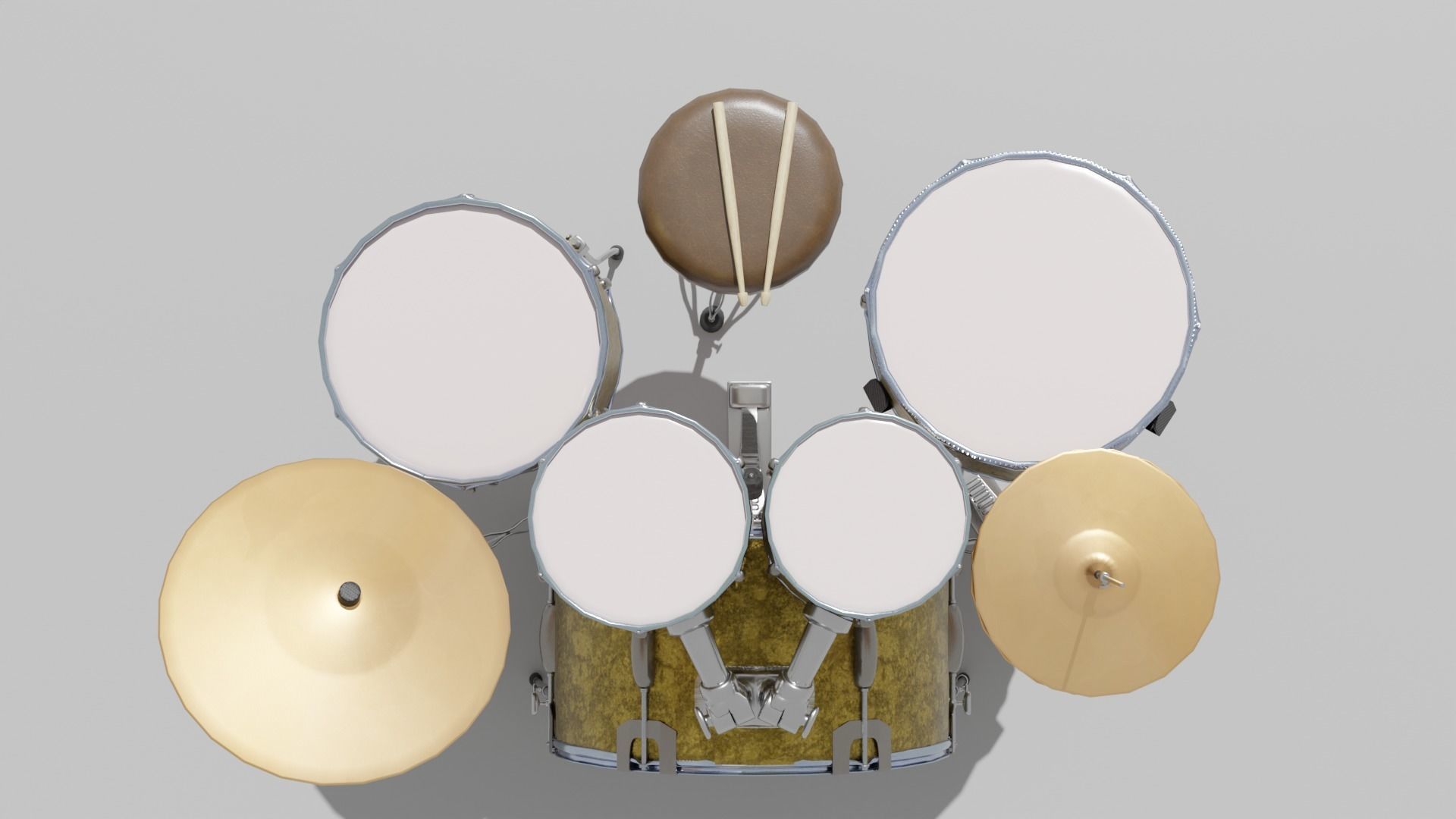 3D DRUM SET LOW POLY - PBR Low-poly 3D model_21