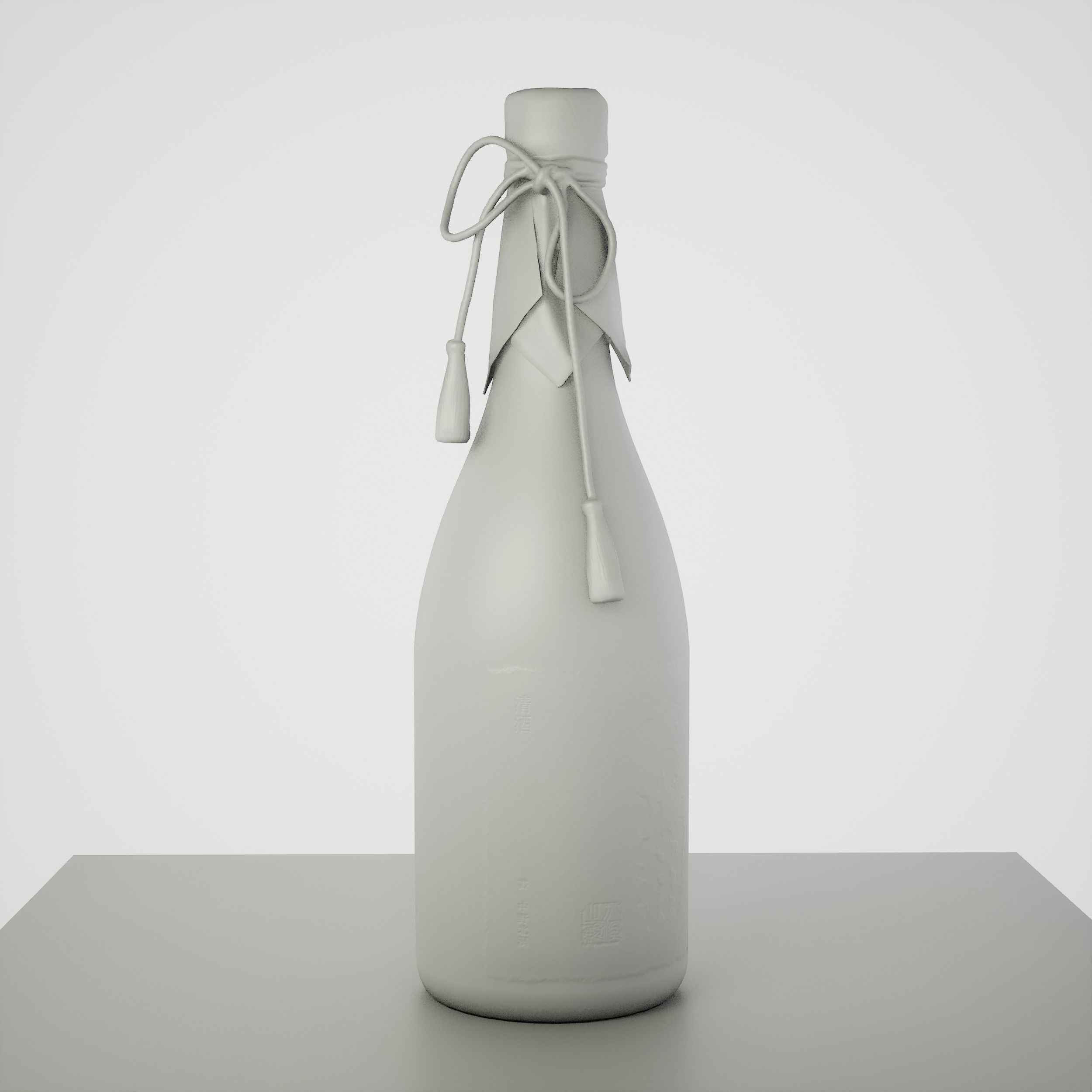Game-Ready Sake Bottle 2 Low-poly 3D model_7