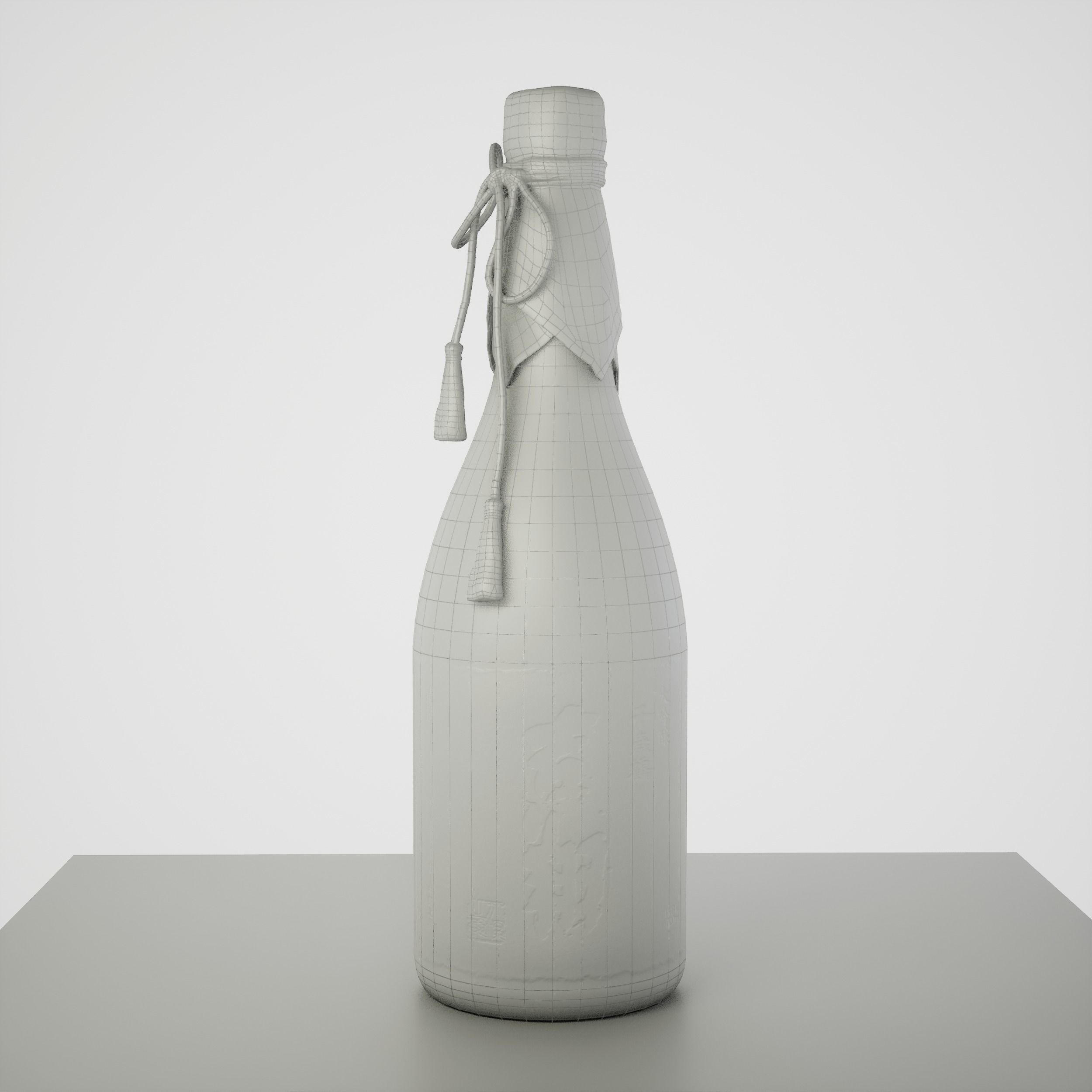 Game-Ready Sake Bottle 2 Low-poly 3D model_9
