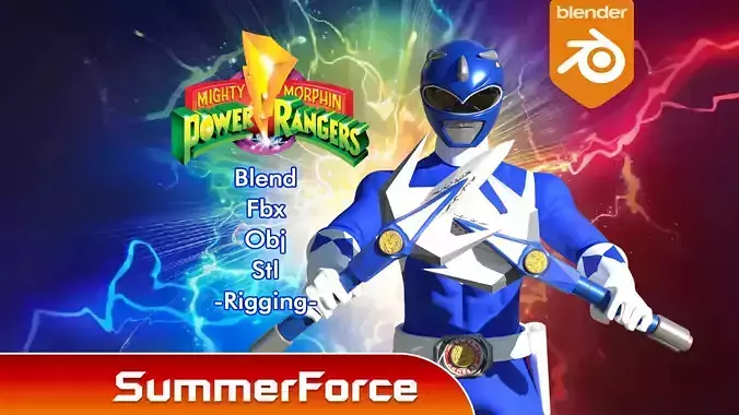 Blue Ranger - Mighty Morphin Power Ranger 3D model