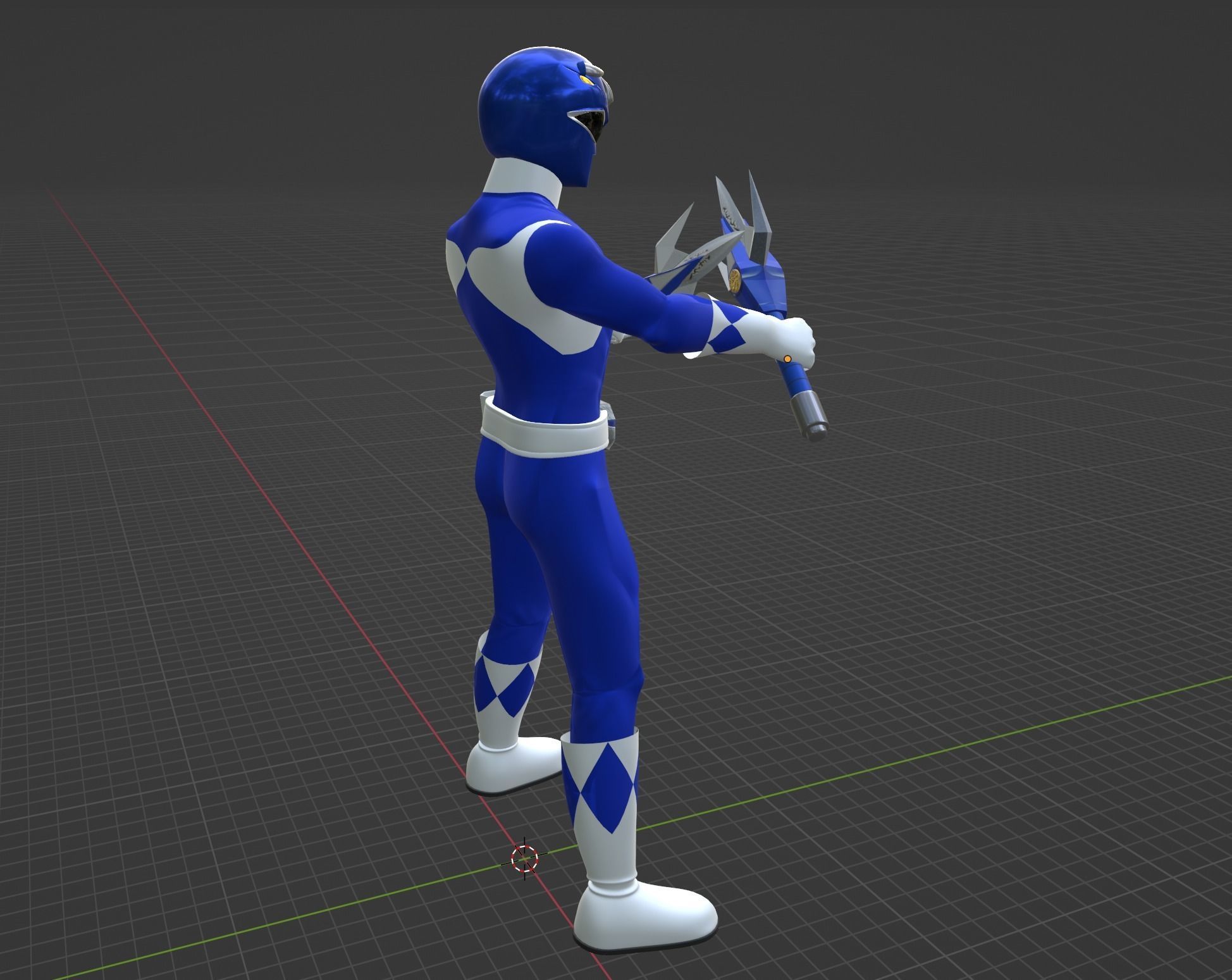 Blue Ranger - Mighty Morphin Power Ranger 3D model rigged | CGTrader