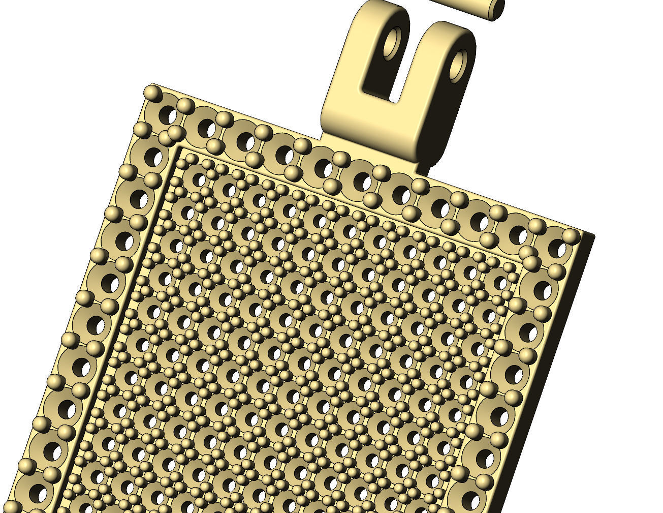 Iced Diamond rectangular memory pendant with bail 3D print model_7